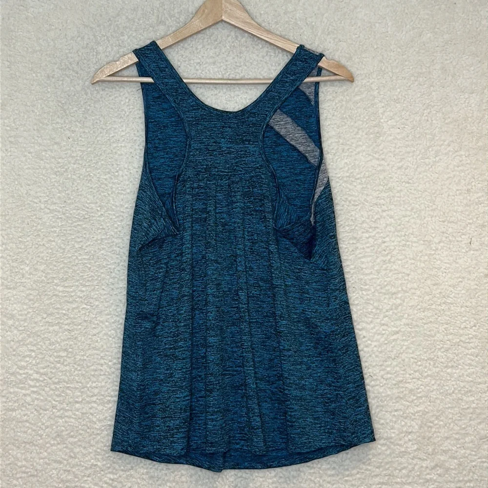 NWT Vindery Womens Blue Space-Dye Stretch Racerback Tank Top L LARGE - Picture 4 of 4